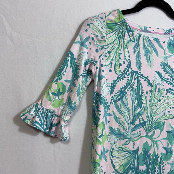 Lilly Pulitzer UPF 50 Mandevilla Baby Hip Nautic Mini Sophie Ruffle Dress Girl L - Picture 4 of 9